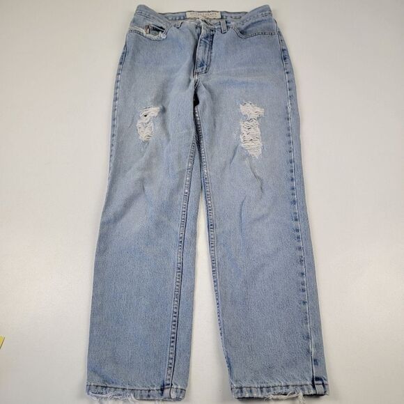 Vintage 90s Guess Baggy Distressed Denim Jeans Womens Size 31 Original Fit - Picture 3 of 11